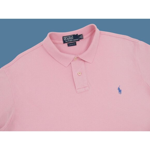 Polo Ralph Lauren Polo Shirt Men’s XL Pink Custom Fit Blue Pony Logo Short Sleev - Picture 8 of 13